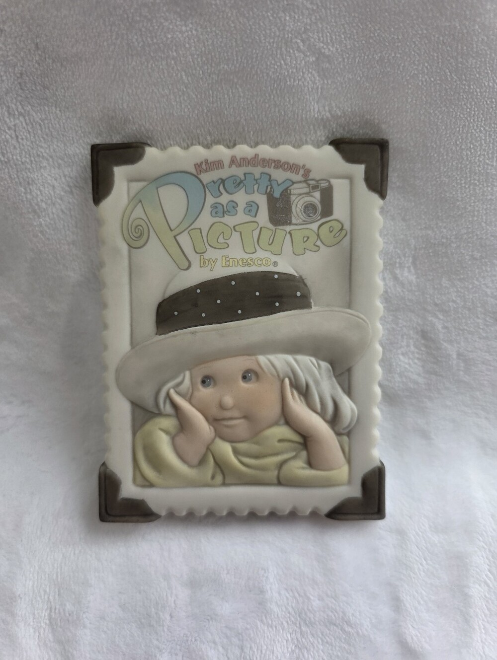 Enesco Kim Anderson Collection "Pretty as a Picture" Porcelain Sign #184691